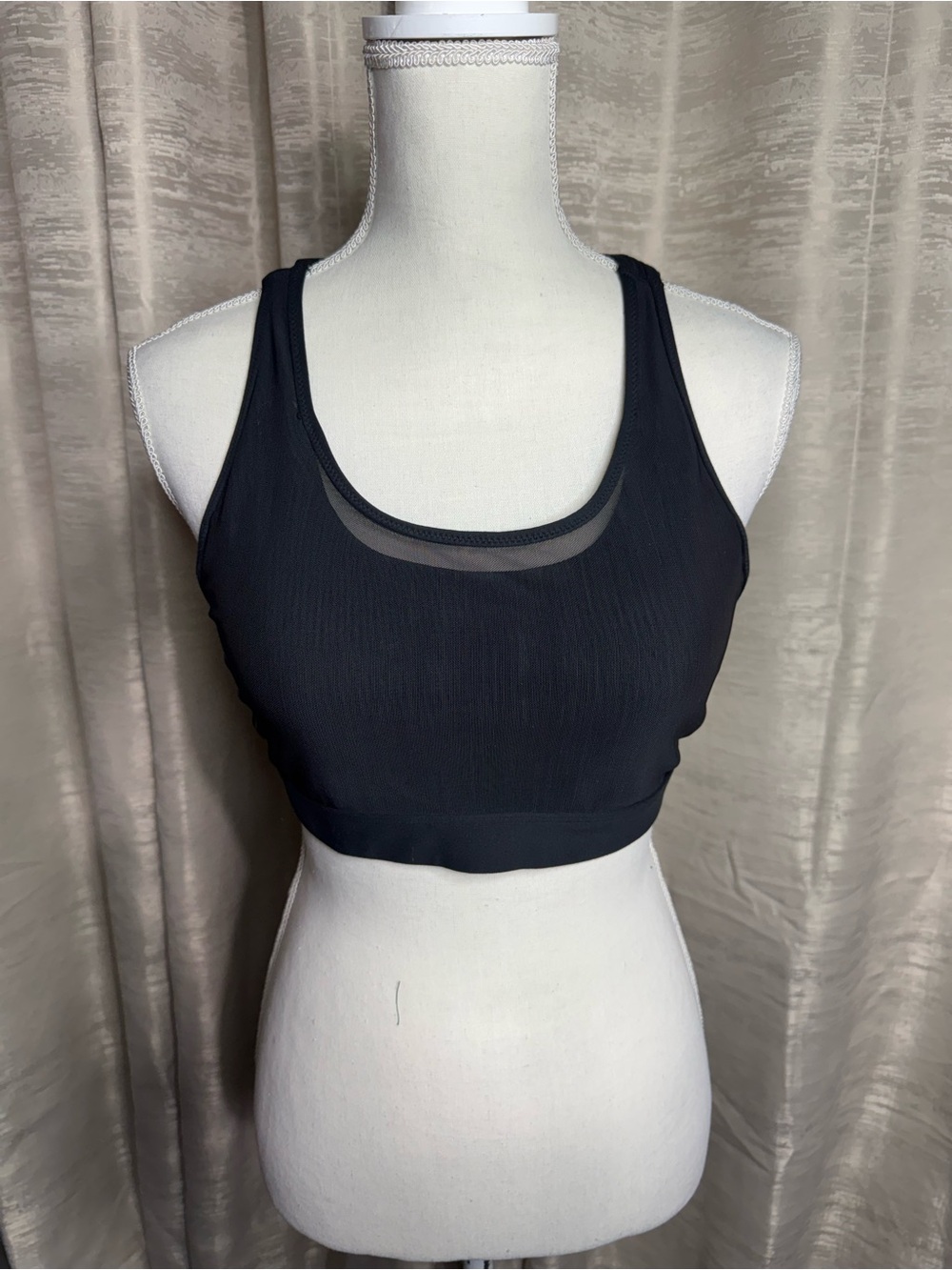 Fabletics Black Racerback Sports Bralette with Mesh Inset
